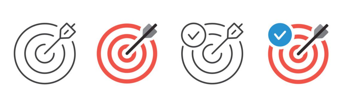 Target, Goal simple icons set. vector