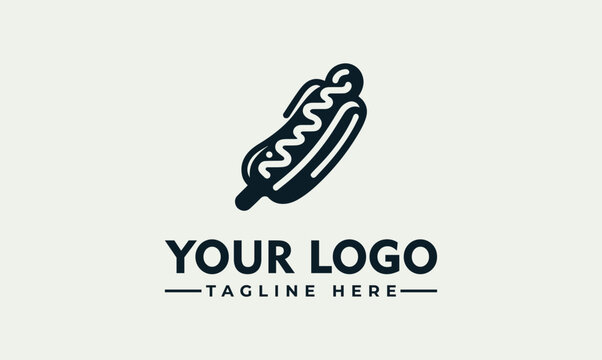 Minimalist Corn dog street food snack vector logo illustration