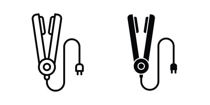 Hair straightener icon kit for branding