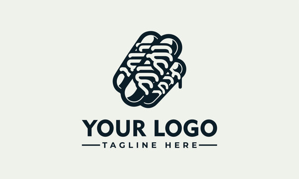 Fast food corn dog vector logo illustration for restaurant or cafe business