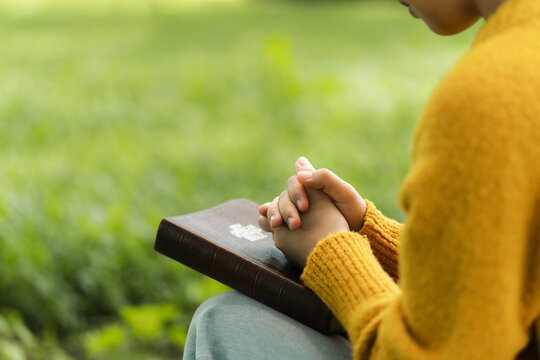 Bible study concept. Praise or hope. Christian faith. spirituality and religion. Peace, hope, Spirituality and religion.