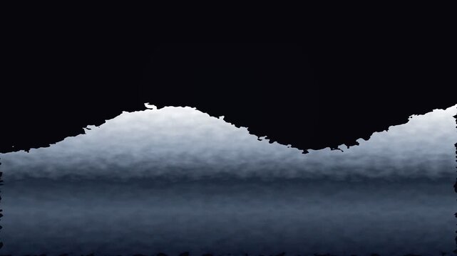 Abstract wave pattern with soft blue clouds against a deep black background