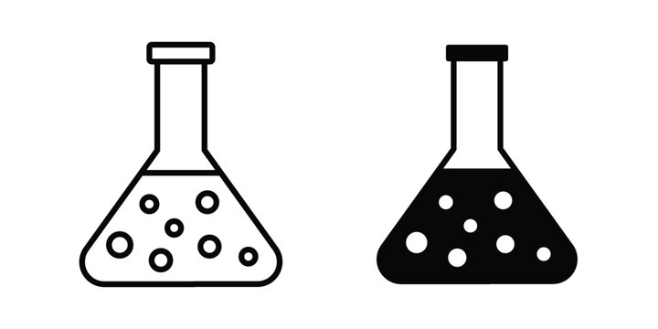 Laboratory flask icon kit for branding