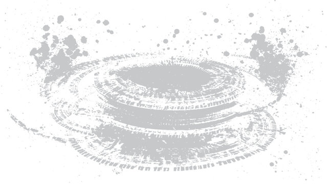 Off road tire track vector with mud splash effect Grunge vehicle tire marks with realistic tread pattern