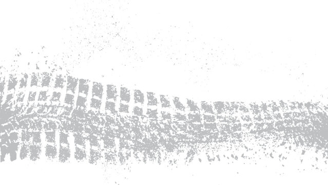 Off road tire track vector with mud splash effect Grunge vehicle tire marks with realistic tread pattern