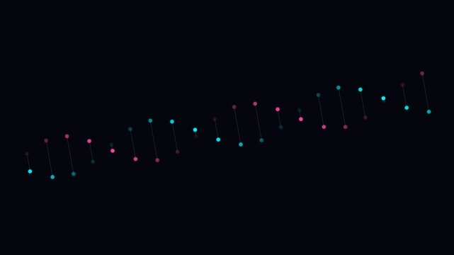 A glowing digital dna double helix structure floating on a dark background