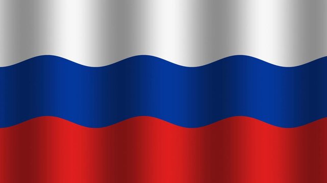 Russian flag waving in the wind with distinct colors and patterns