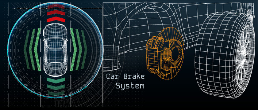 Explaining the workings of a car brake system with visual aids for better understanding of its components