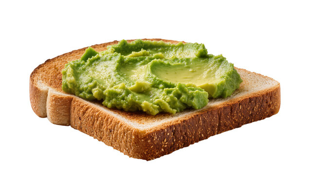 Toasted bread slice with mashed avocado spread