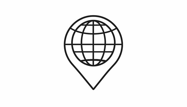 Globe Icon Location Marker Symbol.