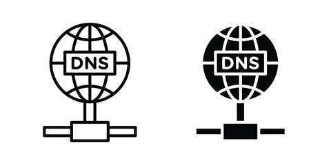 Fototapeta premium DNS icon line art symbols collection