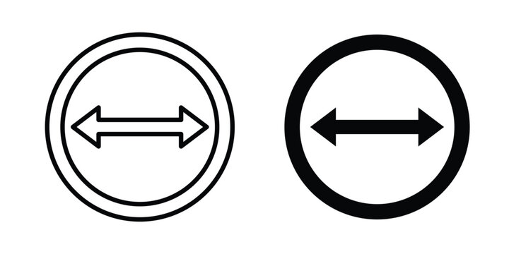 Diameter icon line art symbols collection