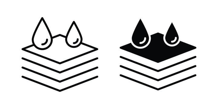 Absorbent layer icon line art symbols collection