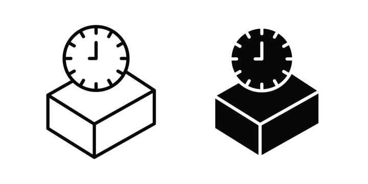 Delivery time icon line art symbols collection