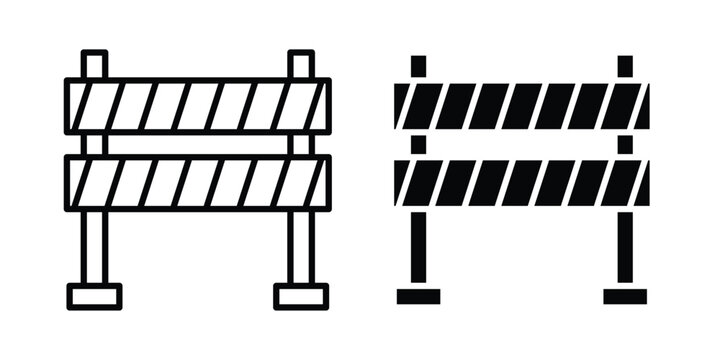 Barrier icon line art symbols collection