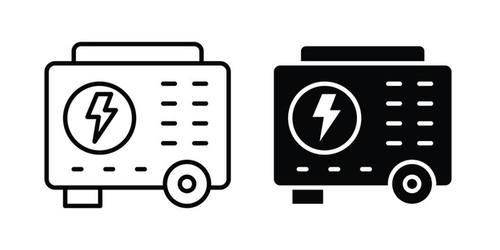 Generator icon line art symbols collection