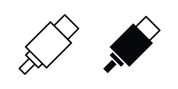 USB type c icon line art symbols collection