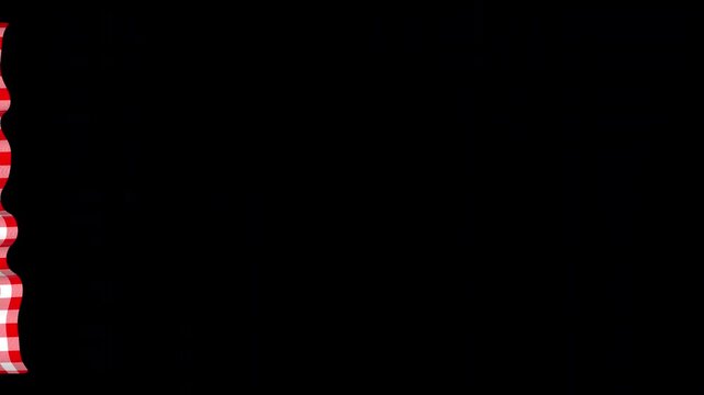 Vintage Tablecloth Curtain Transition Animation on Alpha Channel
