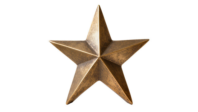 Antique bronze five-pointed star emblem