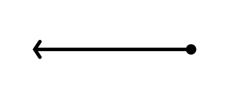 Geometric arrow symbol, black line icon, directional pointer, simple graphic element