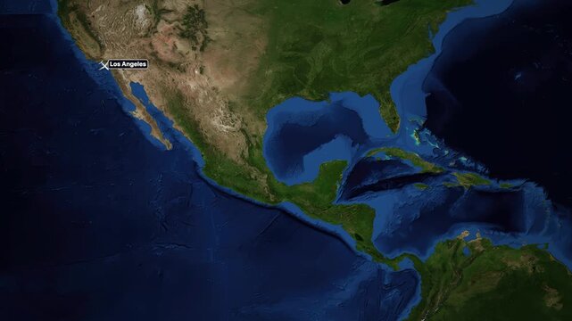 Animated Flight Route Map from Los Angeles to Panama City