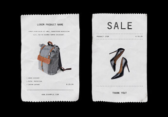 Receipt Papers Mockup