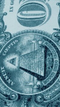 Digital Pyramid and Eye on 100 Dollars Bill Macro. Symbol of Financial Power, Technology, Global CBDC Economy, Banking Security, Cryptocurrency, Data Network, Business and Money Concept