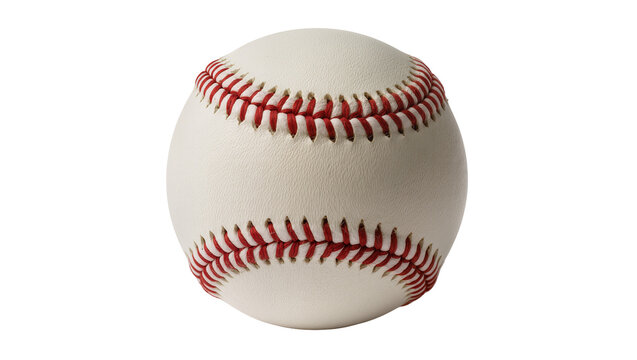 White baseball with red stitching