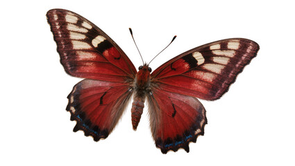Red butterfly with white and black markings on wings © Jonas