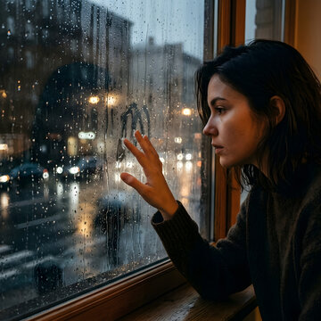 Young woman in black hat and coat holding a coffee cup.