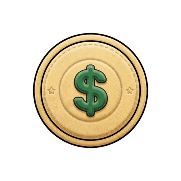 dollar symbol icon with fluffy texture 