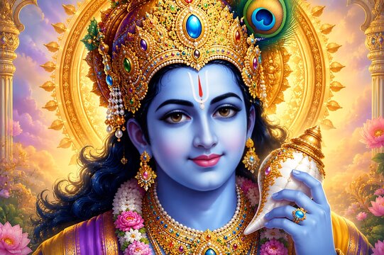Lord Vishnu on Vaikunth Ekadashi, Krishna/Krushna Janmashtami, Ram Navami, Narsimha Jayanti, Onam, Ekadashi Vrat, Ananta Chaturdashi, Tulasi Vivah, Nirjala Ekadashi, Varah Jayanti, Aashadhi Ekadashi