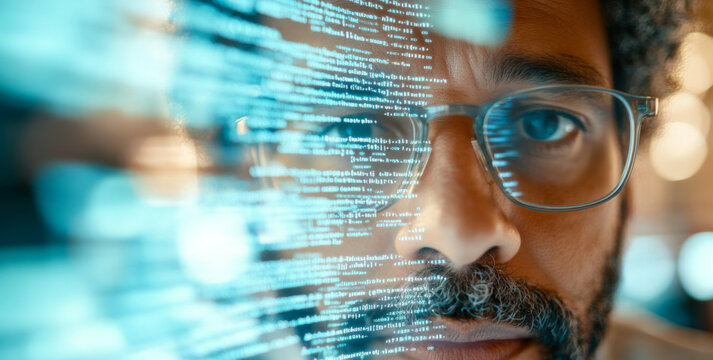 Indian male software developer focused on futuristic coding and technology