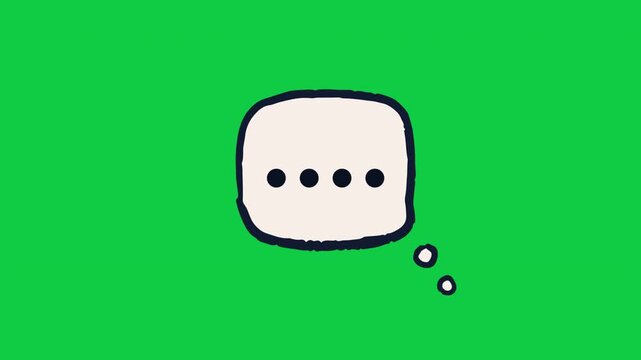 White Rounded Thought Bubble with Typing Dots Animation