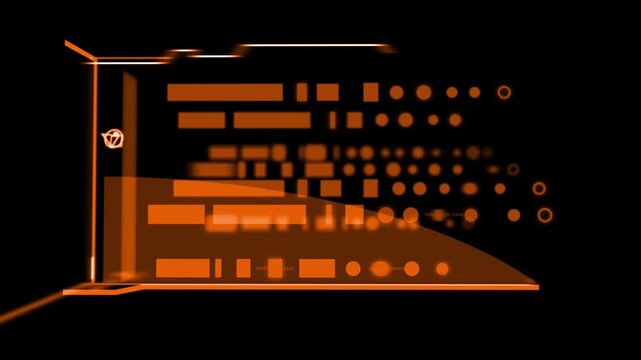 HUD Technology Elements template PNG alpha Sci Fi data programming code.. data text Motion graphic of Blue data matrix simulation digital line and grid technology with futuristic HUD screen