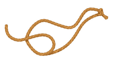 A twisted rope lies on a surface in a studio setting. © womaura