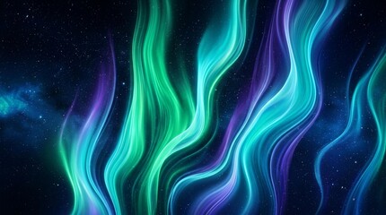 Fototapeta premium Abstract aurora borealis style light waves with borealis northern abstract