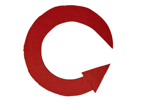 Bold red circular arrow icon symbolizing refresh or repeat action