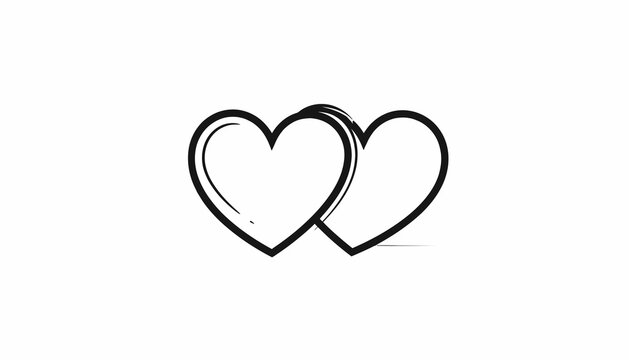 Two intertwined heart shapes symbol.