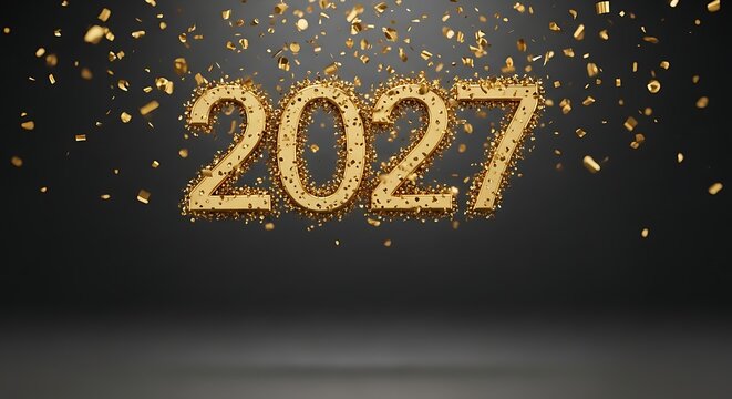 Golden 2027 new year celebration background