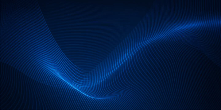 Abstract Blue Digital Wave Background with Flowing Curved Lines Futuristic Technology Vector Illustration for Business Web Wallpaper Design Template