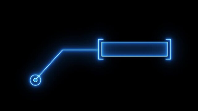 Animated callout lines for text and data. HUD element on a black background.Futuristic Glow HUD Callout Animation