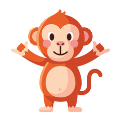 Obraz premium Orange monkey cartoon character making a gesture