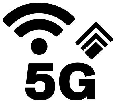 Low latency 5g network icon black filled graphic with representing network solid black communication technology connection wireless internet