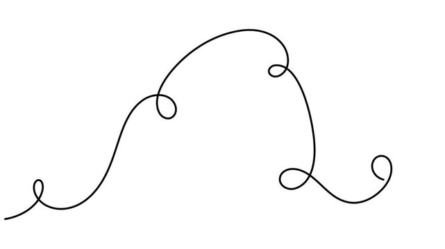 Clean and modern motion graphics squiggle loop and scribble waves minimalist continuous single line mental health concept footage animation video