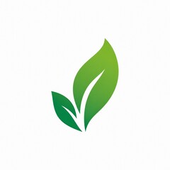 Fototapeta premium Minimal Green Leaf Logo Vector Isolated on White Background