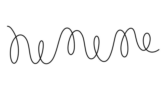 Clean and modern motion graphics squiggle loop and scribble waves minimalist continuous single line mental health concept footage animation video