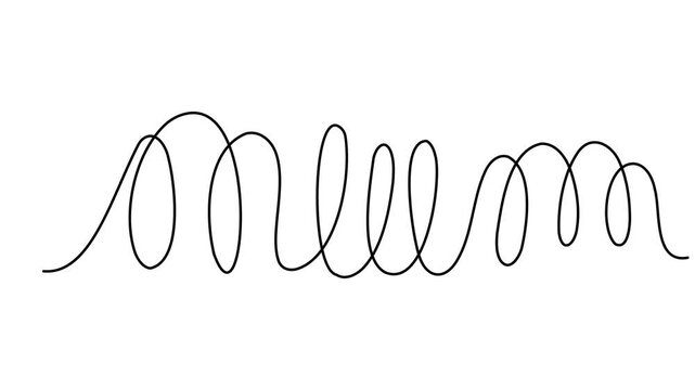 Clean and modern motion graphics squiggle loop and scribble waves minimalist continuous single line mental health concept footage animation video