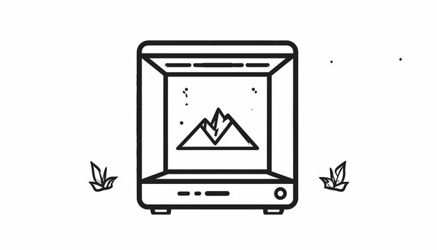 3D printer creating mountain model.