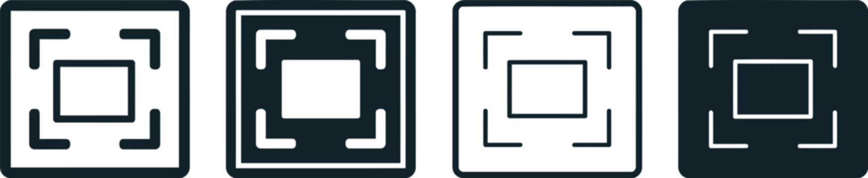Collection of fullscreen and exit fullscreen mode icons for user interfaces.